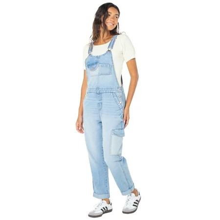 Celebrity Pink Boyfriend Cargo Overalls Women s and Women s Plus | Walmart (US)