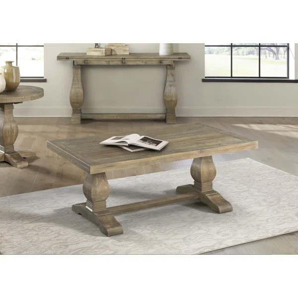 Terence Solid Wood Pedestal Coffee Table | Wayfair Professional