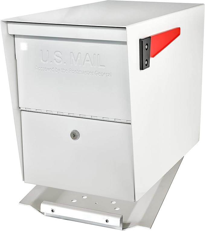 Mail Boss 7209 Package Master Curbside Locking Security Mailbox, Alpine White | Amazon (US)