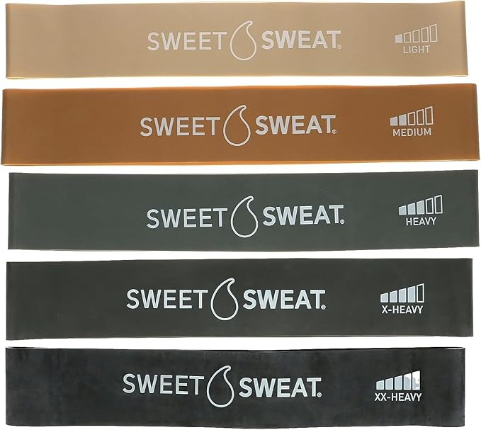 Sweet Sweat Mini Loop Resistance Bands - Set of 5 | Exercise Hip Booty Bands for Squats, Lunges, ... | Amazon (US)