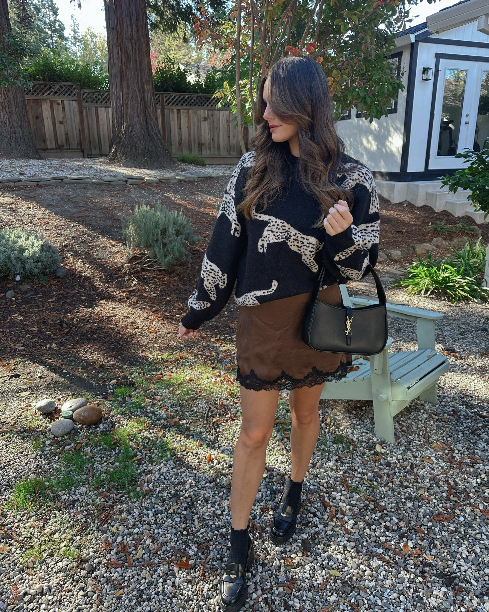 🖤 Weekend chic with a little edge.
Cheetah sweater from Commence, satin lace skort from Abercrombie, and my favorite loafers (on repeat, always).
Effortless, comfy, and perfect for fall strolls or coffee dates ☕✨

#LTKShoeCrush #LTKStyleTip