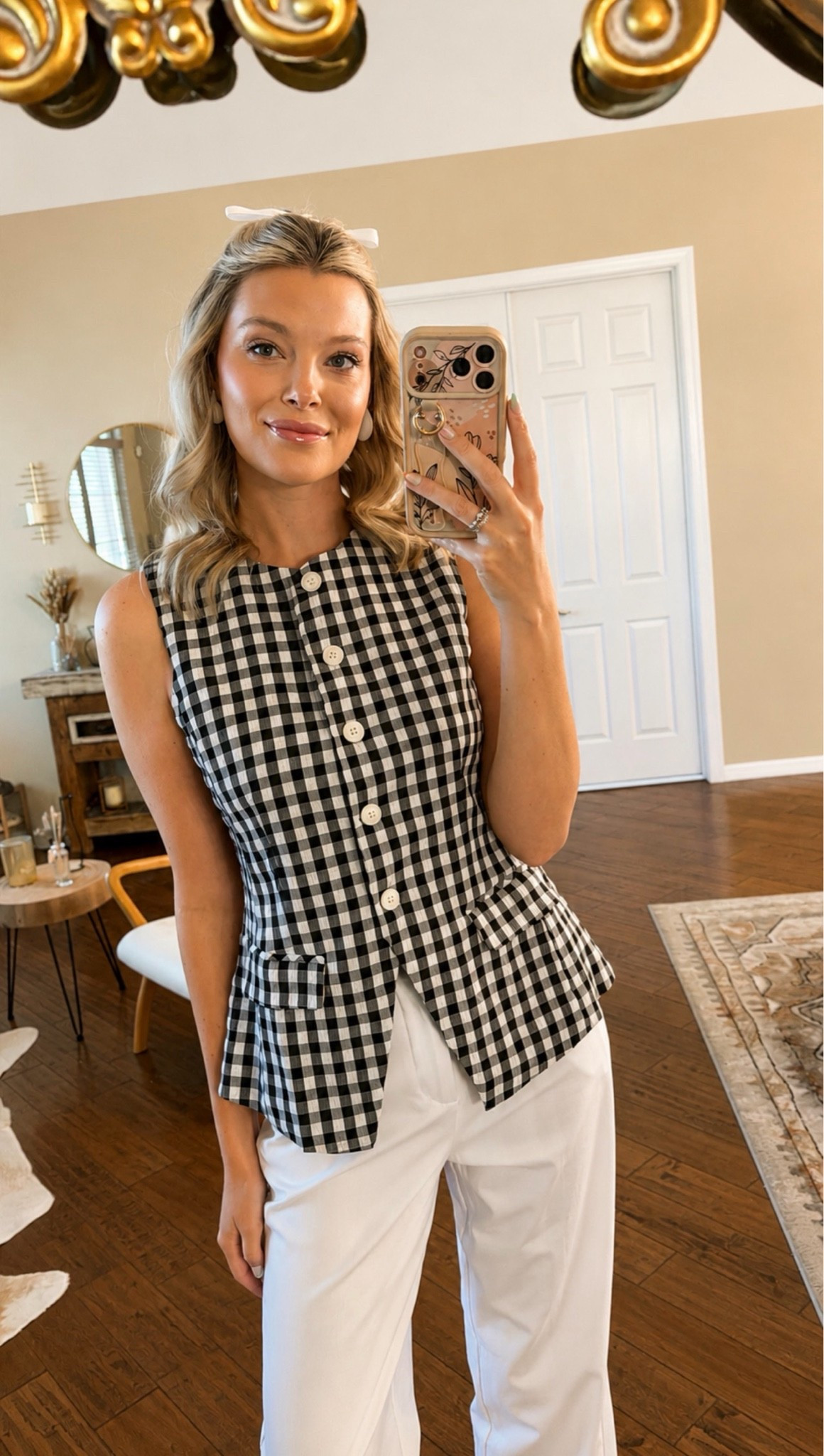 Sleeveless Gingham Button Down Vest 🖤🤍

#LTKdayinmylife #LTKgrwm #LTKootd