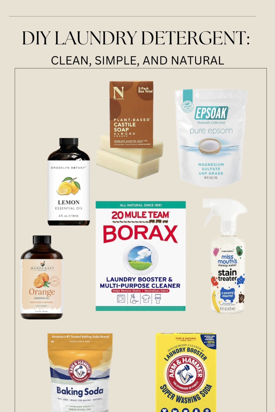 Nothing makes me more happy than making my own laundry detergent. The first time I did it I was so proud specially, knowing what is in it. With my baby dealing with eczema I knew I had to start somewhere trying to get rid of toxic chemicals from our house. We started with our laundry detergent. And for softener we use white vinegar.

1 cup washing soda
1 cup borax
½ cup baking soda
½ cup Epsom salt
Optional: 1 bar of grated soap (castile soap)
35 drops of essential oil (my favorites are lavender, lemon, orange or eucalyptus)

And for strong stands we use Miss mouth’s Spray it works like a charm! It is also chemical free.

#LTKFamily #LTKHome #LTKBaby