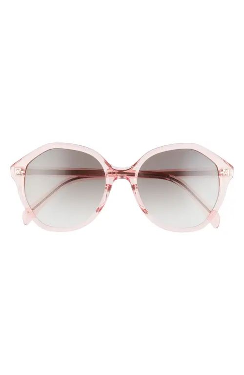 CELINE 54mm Gradient Cat Eye Sunglasses in Shiny Pink /Gradient Smoke at Nordstrom | Nordstrom