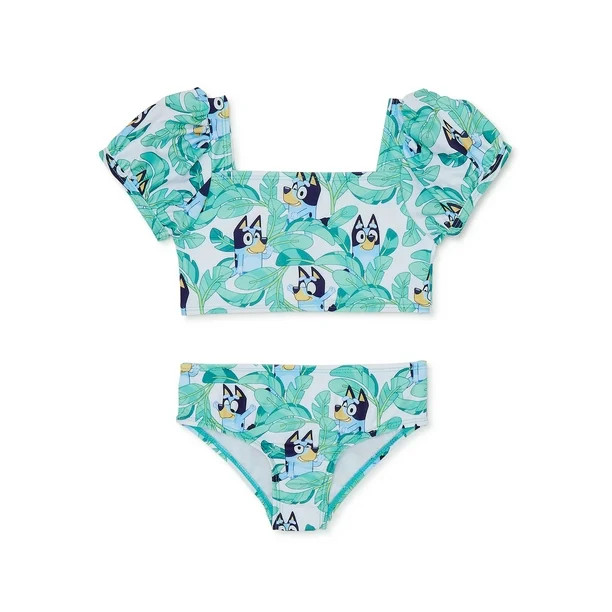 Bluey Toddler Girl Puff Sleeve Bikini, 2-Piece, Sizes 2T-5T - Walmart.com | Walmart (US)