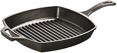 Lodge Pre-Seasoned Cast Iron Grill Pan With Assist Handle, 10.5 inch, Black | Amazon (US)