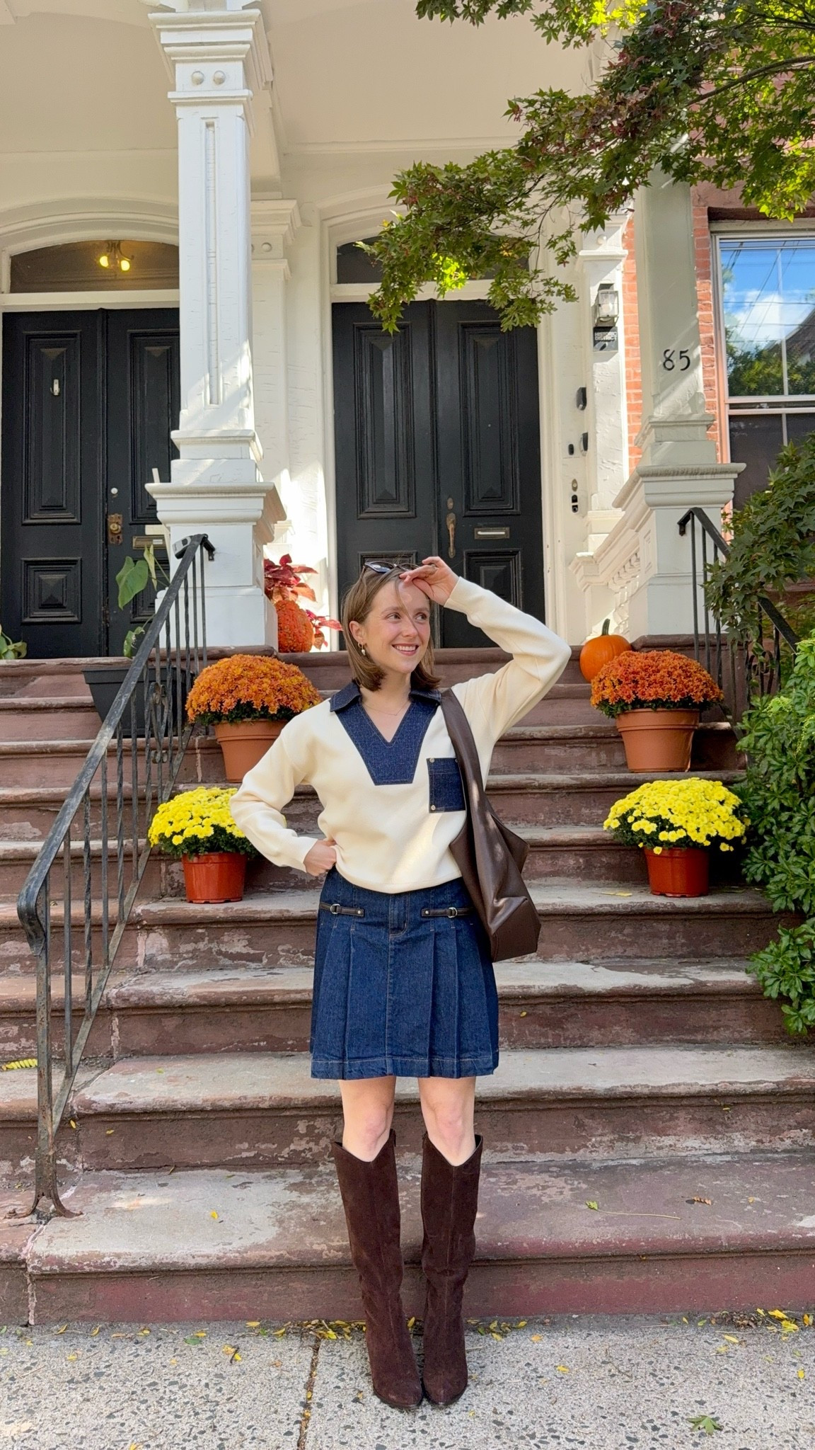 Fall ootd 
Xs sweater 0 petite pleated skirt 50% off (runs slightly large) 
Size 7 knee high boots 10k step tested 

Fall outfit, fall casual look

#LTKootd #LTKSaleAlert #LTKPetite