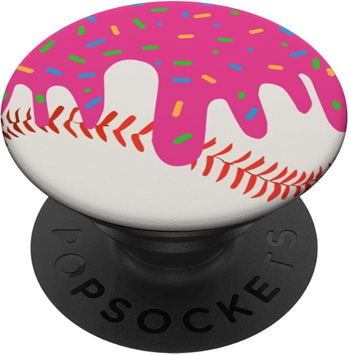 Dripping Ice Cream Baseball with Sprinkles PopSockets Adhesive PopGrip | Amazon (US)