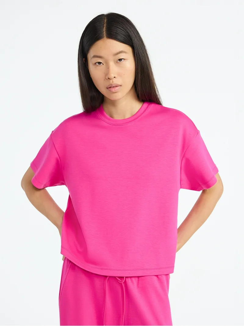 Scoop Women's and Women's Plus New Scubaknit Tee with Short Sleeves, Sizes XS-4X | Walmart (US)