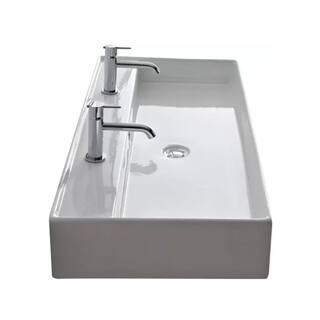 Teorema Wall Mounted Bathroom Sink in White | The Home Depot