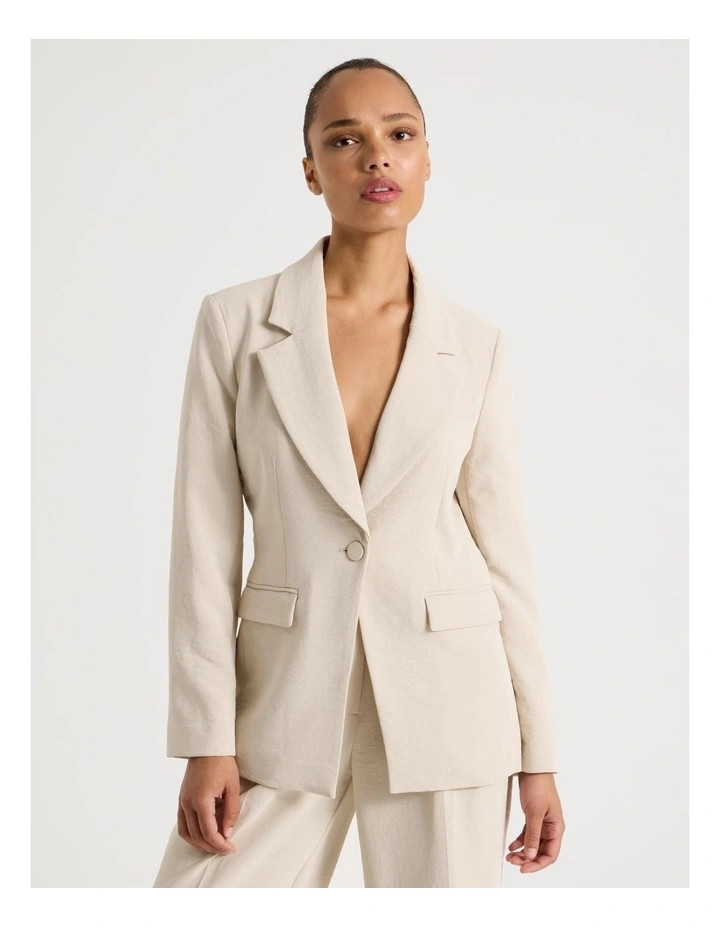 BlaqSingle Breasted Blazer in Stone | Myer