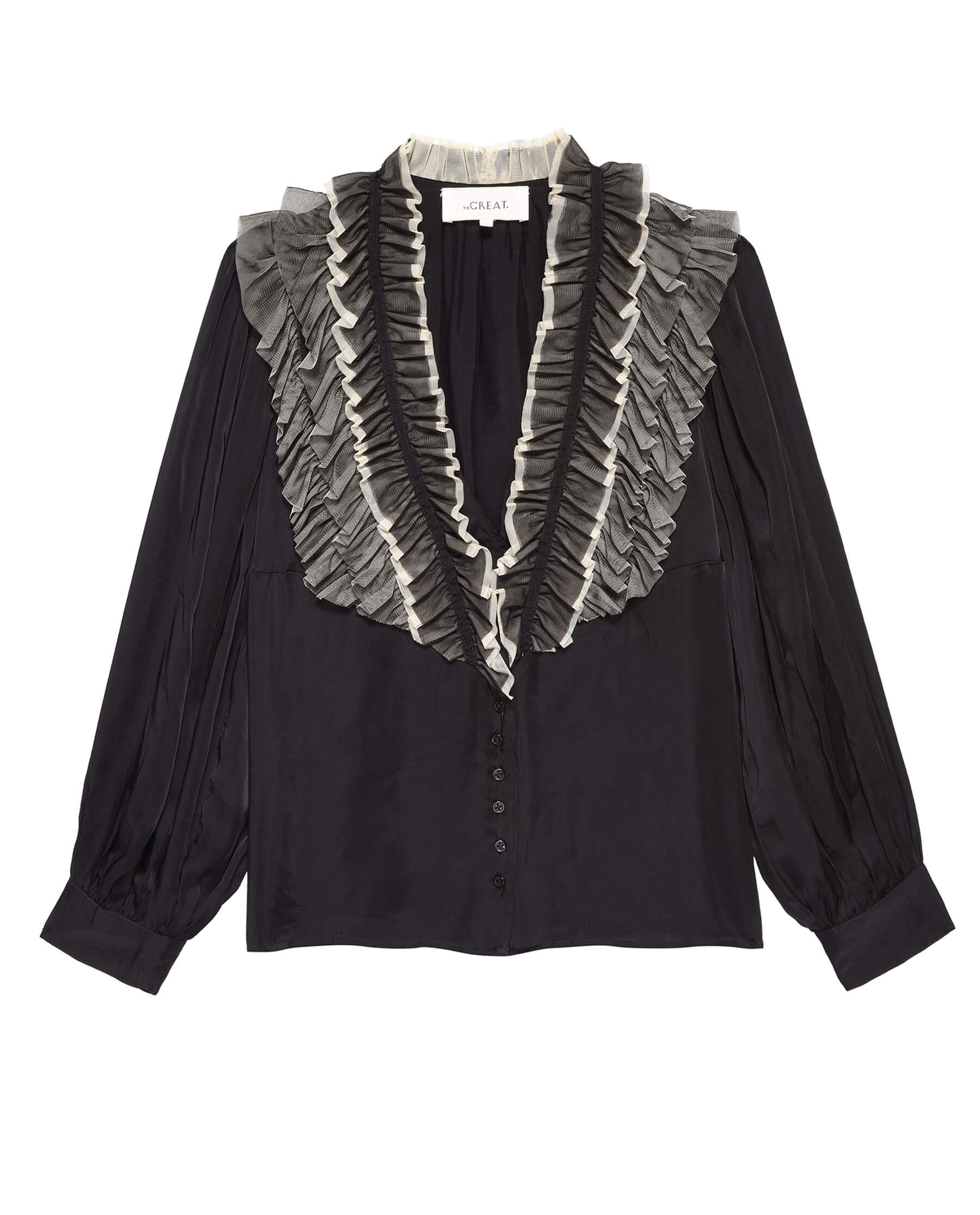 The Ruffled Tuxedo Top. | THE GREAT.