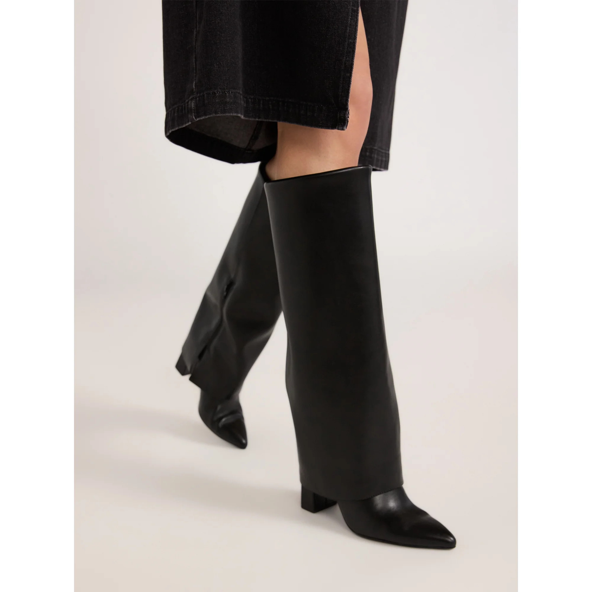 Scoop Women's Faux Leather Tall Cuff Boots | Walmart (US)