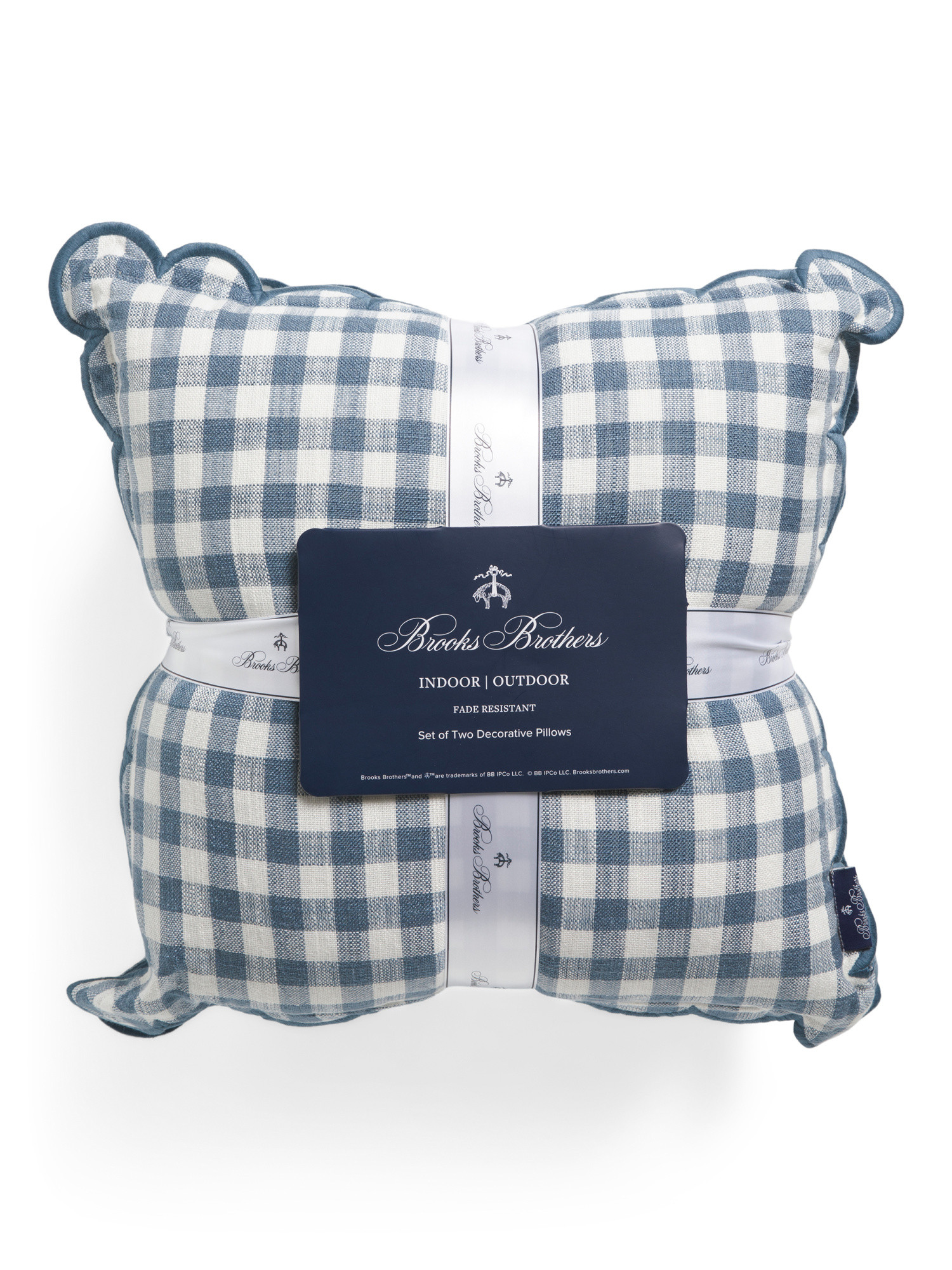 2pk 18x18 Indoor Outdoor Gingham Scalloped Pillows | Marshalls