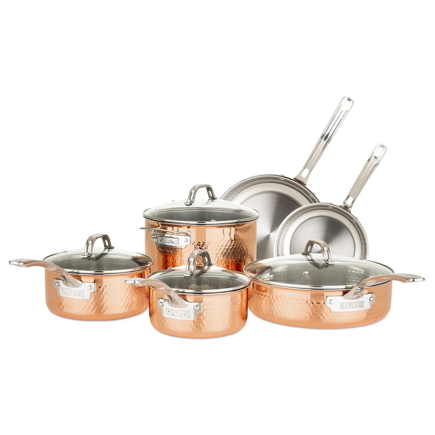 Viking Hammered Copper Clad 10 Piece Cookware Set & Reviews | Wayfair | Wayfair North America