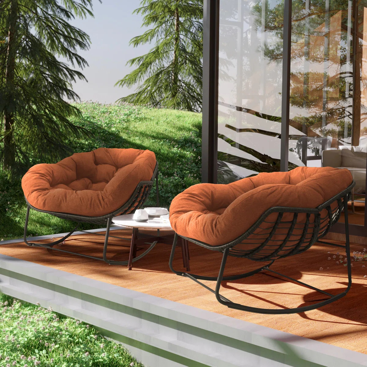 Cini Wicker Outdoor Chair (Set of 2) | Wayfair North America