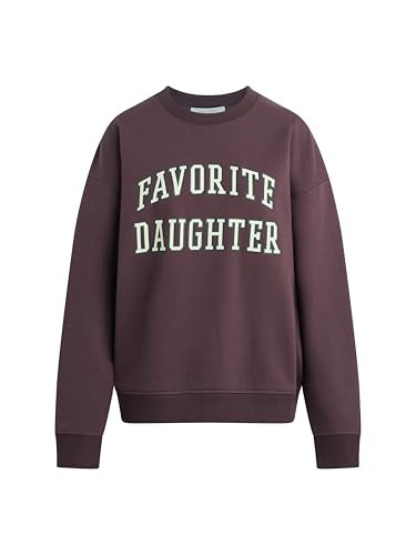 Favorite Daughter Women's The Collegiate Sweatshirt Fall, Burgundy/Gardenia, Small | Amazon (US)