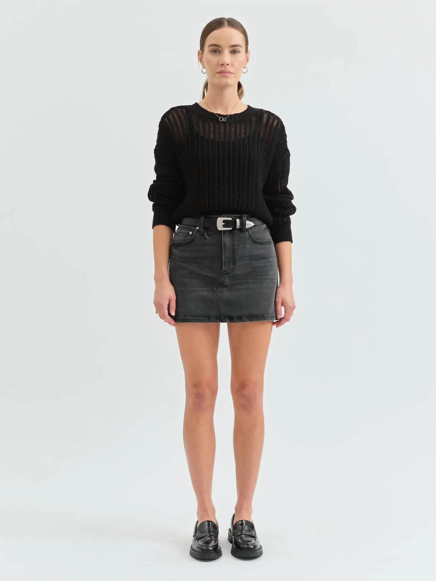 Malibu Mini Skirt In Spade | Shop Simon