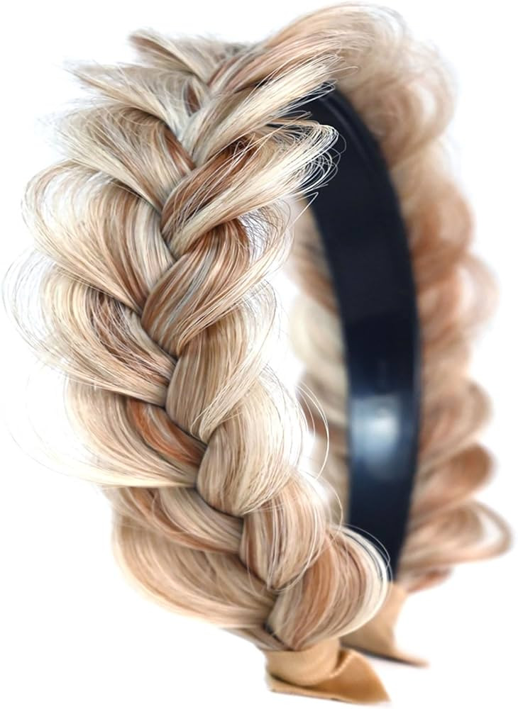 TOECWEGR Braided Headband WithTooth Wide Braid Messy Hair Hoop WomenFashion Hair Accessories | Amazon (US)