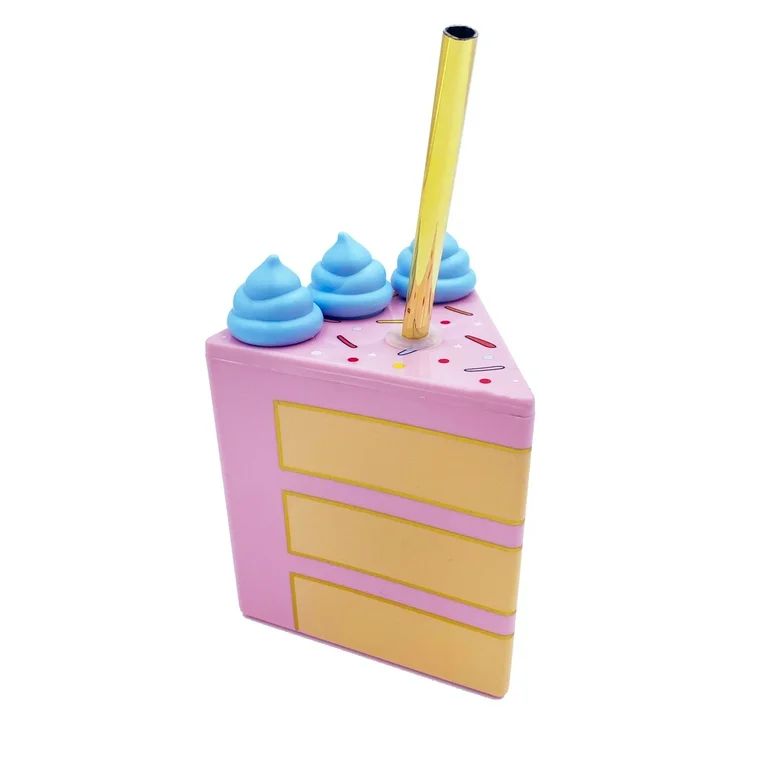 Packed Party Cake Cup, Pink Plastic Cake Cup with Straw | Walmart (US)