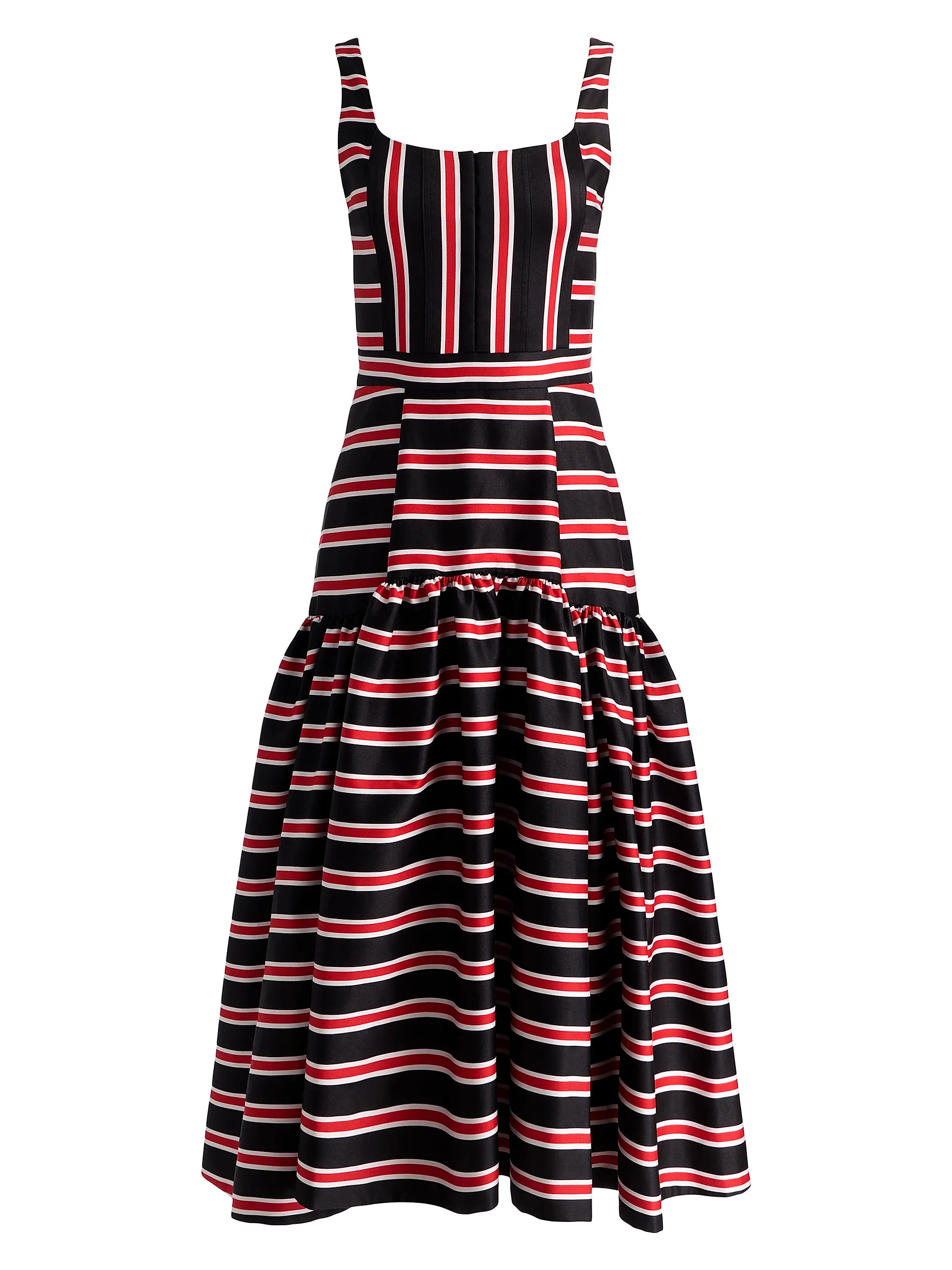 ALICE + OLIVIA Diana Shadow Striped Cotton Midi-Dress | Saks Fifth Avenue | Saks Fifth Avenue