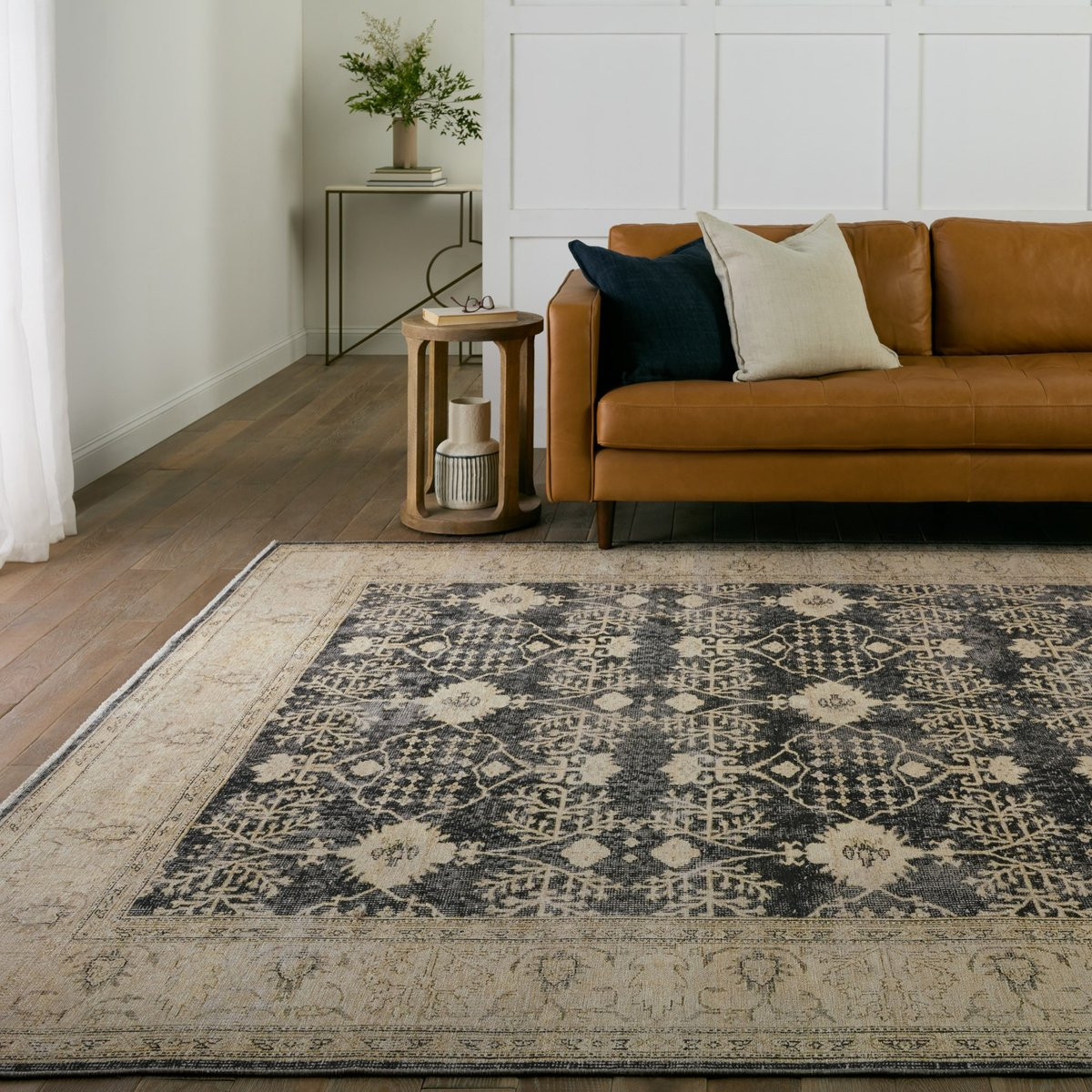 Boheme Printed Pia Navy/Cream (BOH-24) Cotton Area Rug | Rugs Direct