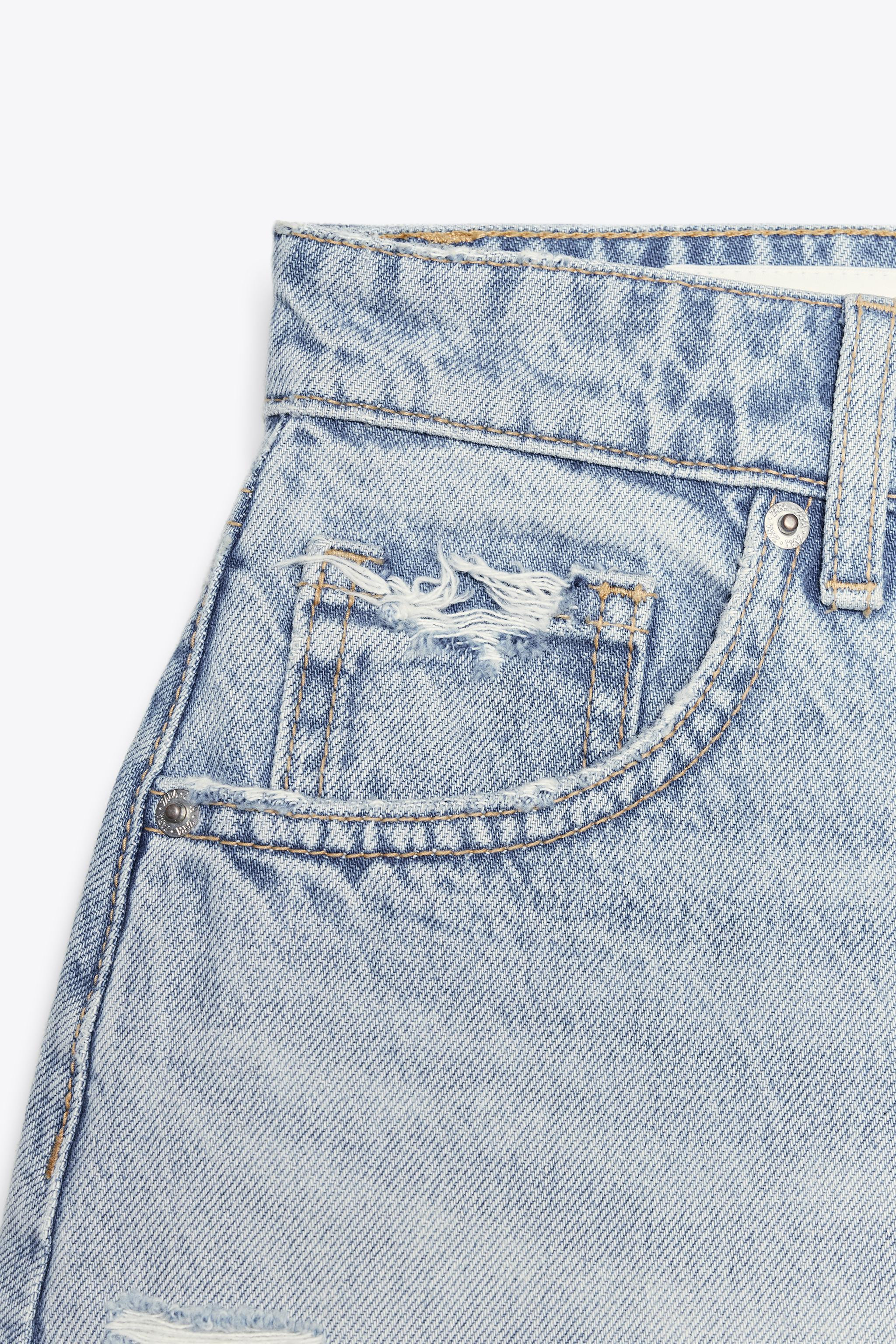 CURVED HIGH-WAISTED DENIM SHORTS | Zara US