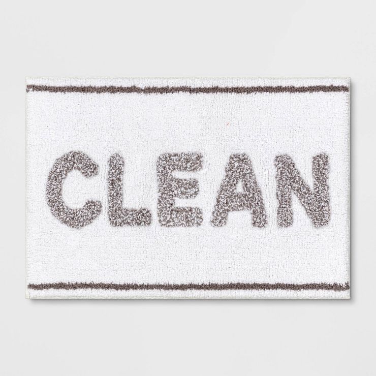 20"x32" Clean Tufted Bath Rug White/Gray - Room Essentials™ | Target