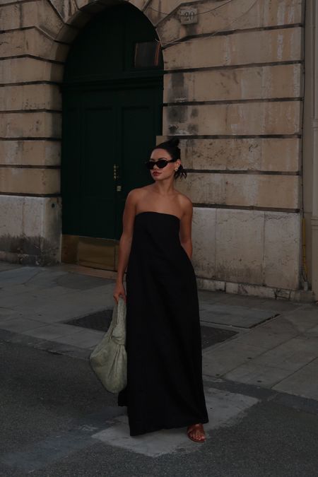 dissh black maxi dress, Hermes brown sandals, bottega Jodie bag #europe #fallstyle 

#LTKHoliday #LTKtravel #LTKSeasonal