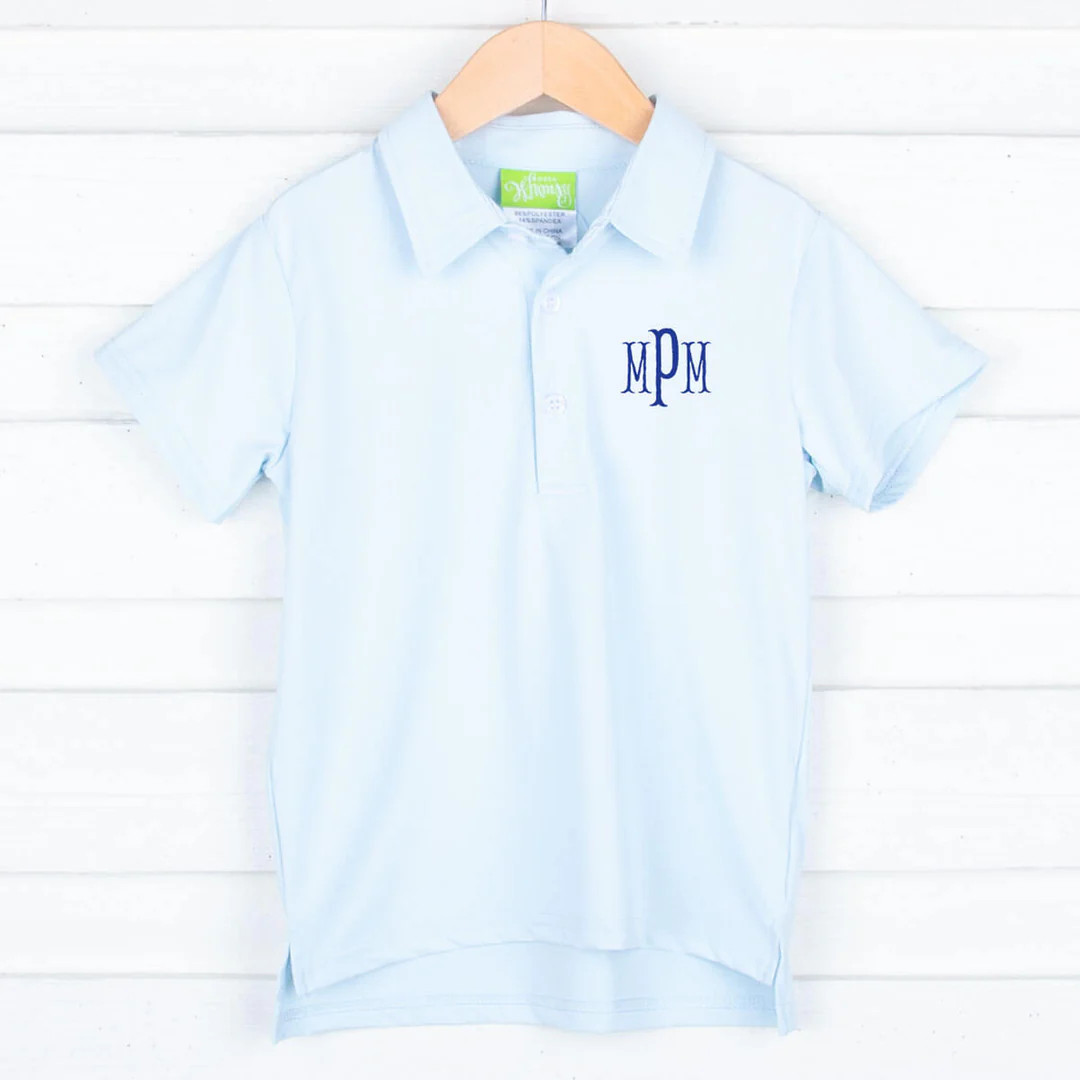 Light Blue Performance Polo | Classic Whimsy