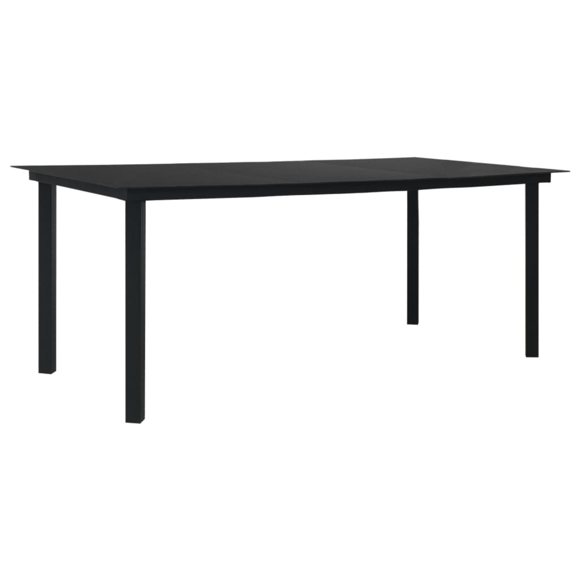 vidaXL Garden Dining Table Black 74.8"x35.4"x29.1" Steel and Glass | Walmart (US)