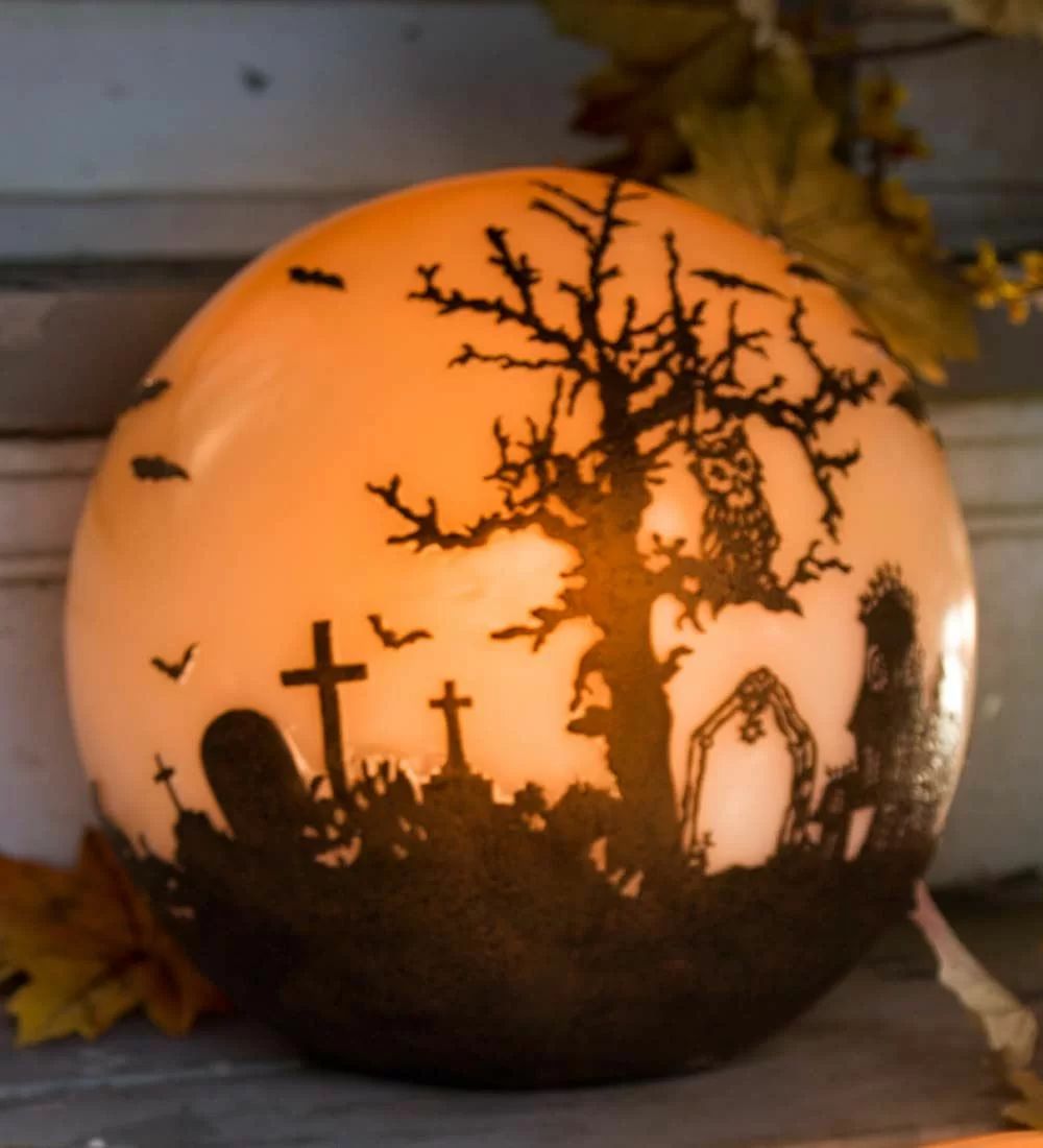 Plow & Hearth 9" Halloween Glowing Orb Luminary Globe & Reviews | Wayfair | Wayfair North America