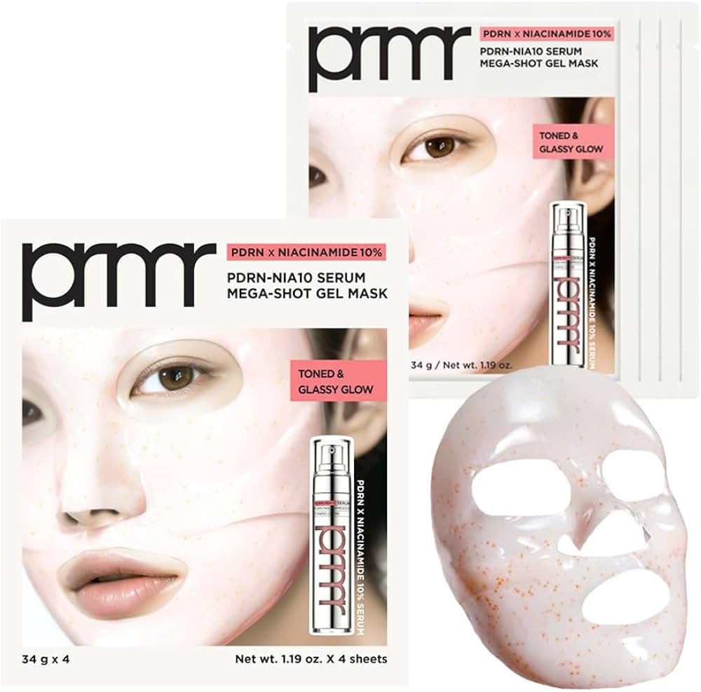 Primera (PRMR PDRN Niacinamide Gel Sheet Mask | 4 Pack, Korean Hydrogel Face Mask, Moisturizing F... | Amazon (US)