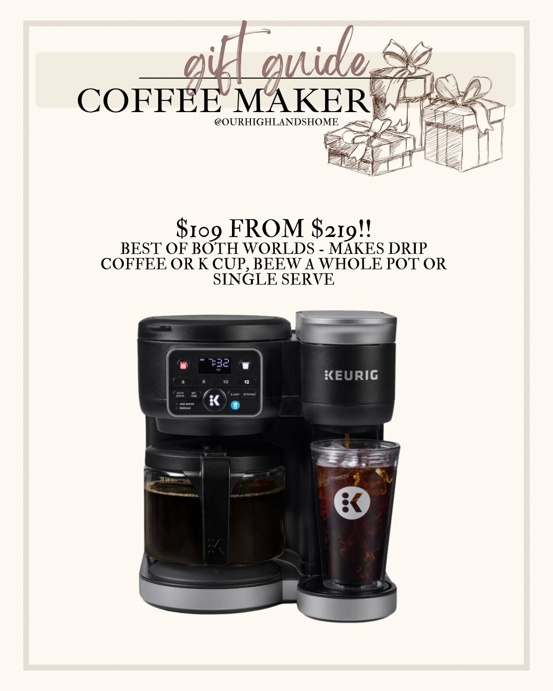 great gift idea for any coffee lover. i love that it can brew a whole pot or individual serving 

#LTKmorningroutine #LTKGiftGuide #LTKHoliday