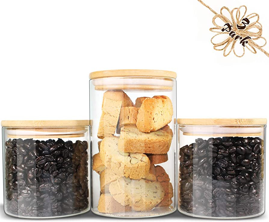 Urban Green Glass Jars with Bamboo Lids, Glass Airtight Canisters sets, Glass Containers, Airtigh... | Amazon (US)