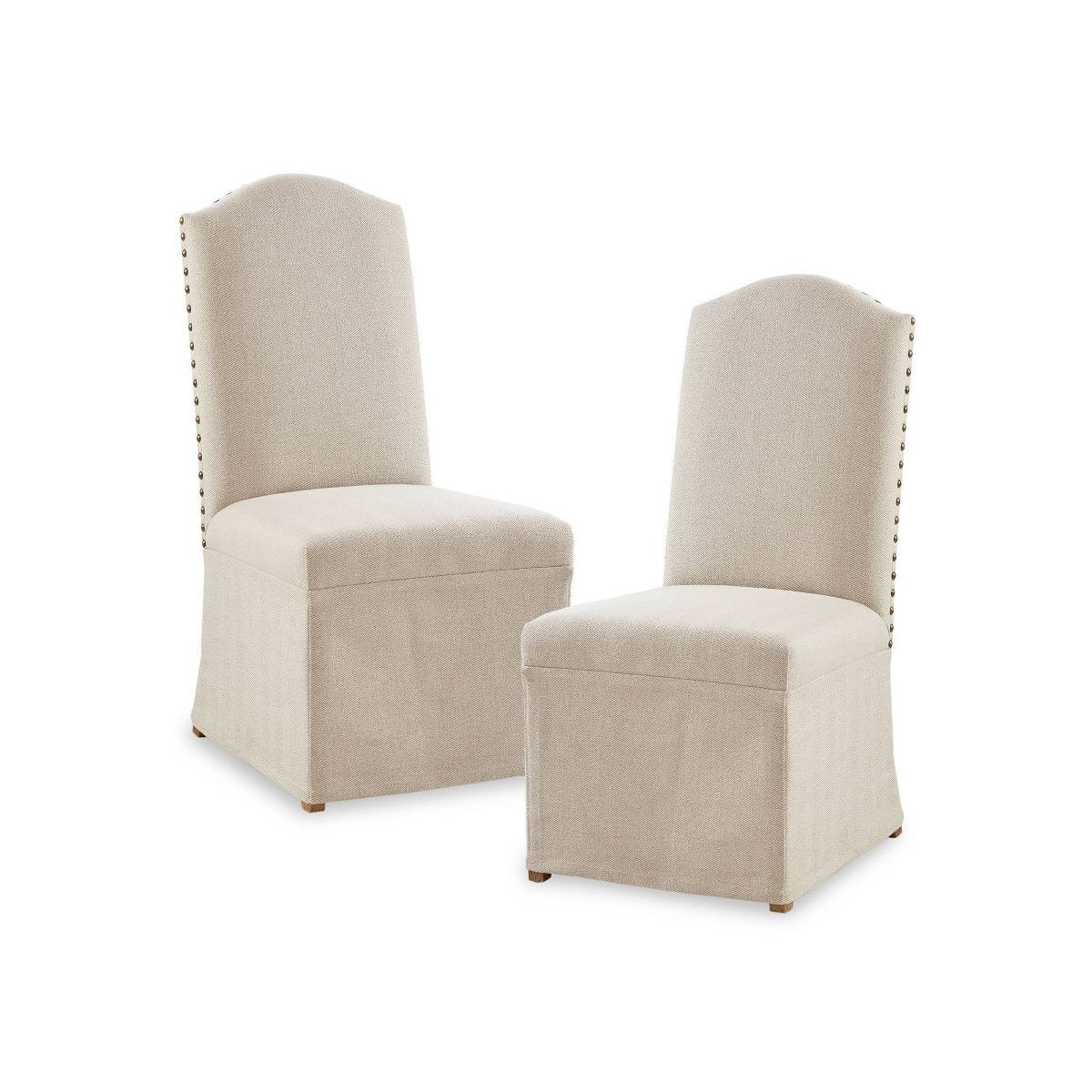 Set of 2 Cadman High Back Dining Chairs with Skirts Beige | Target