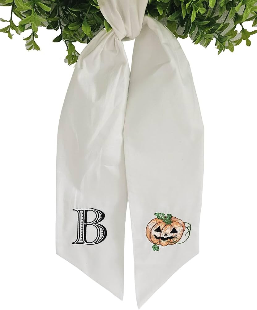 Monogram Wreath Sash, Fall Wreath Sash, Halloween Wreath Sash, Fall Decor, Front Door Decor, Cust... | Amazon (US)