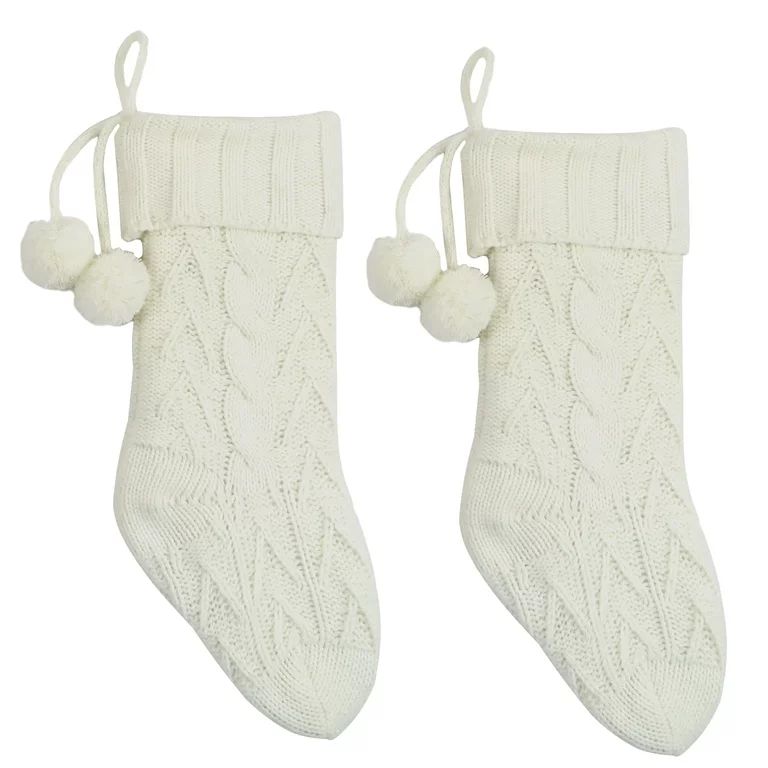 Holiday Time White Christmas Stockings, 20" (2 Count) | Walmart (US)