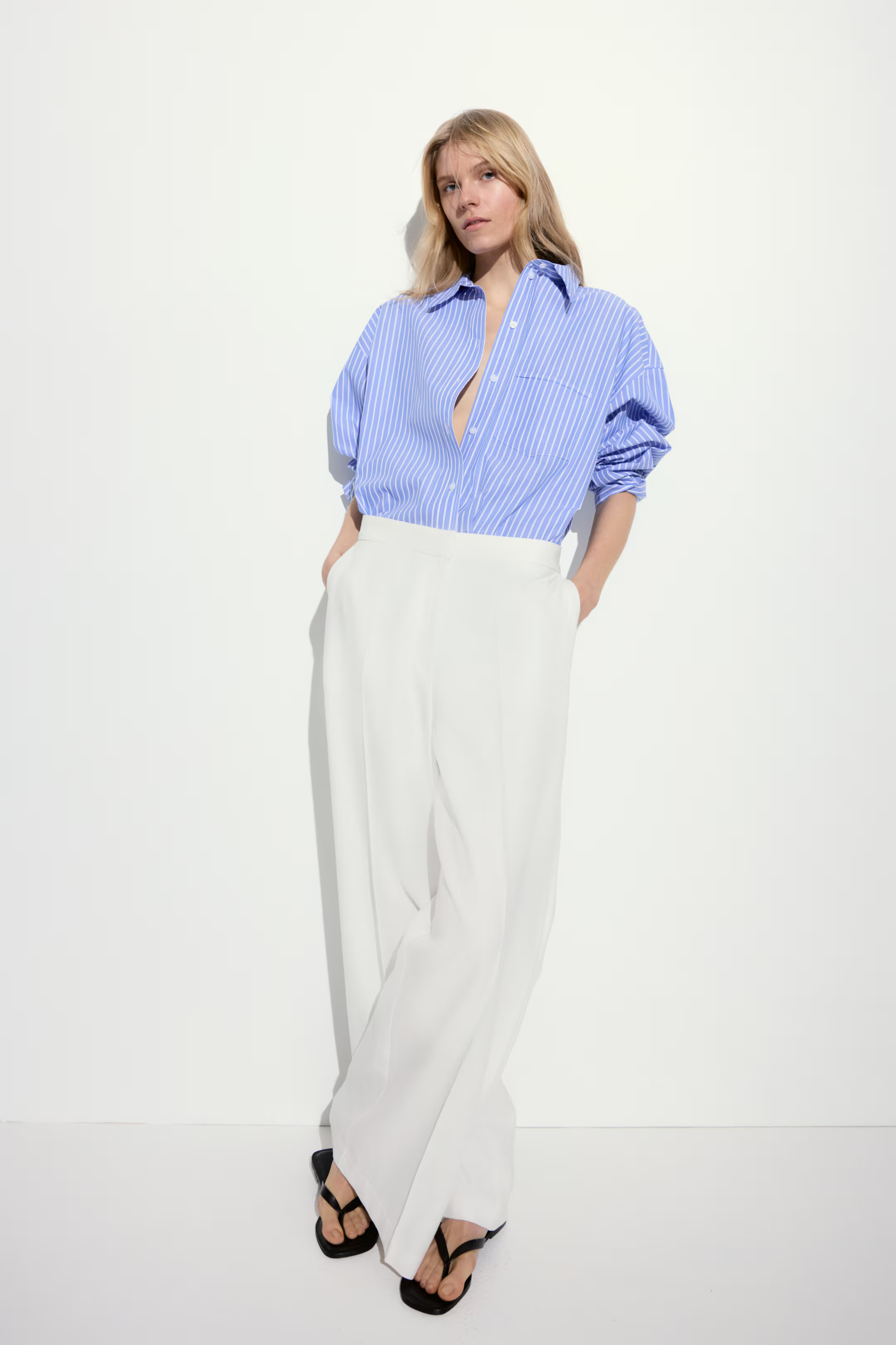 Wide-Leg Linen-Blend Pants | H&M (US + CA)