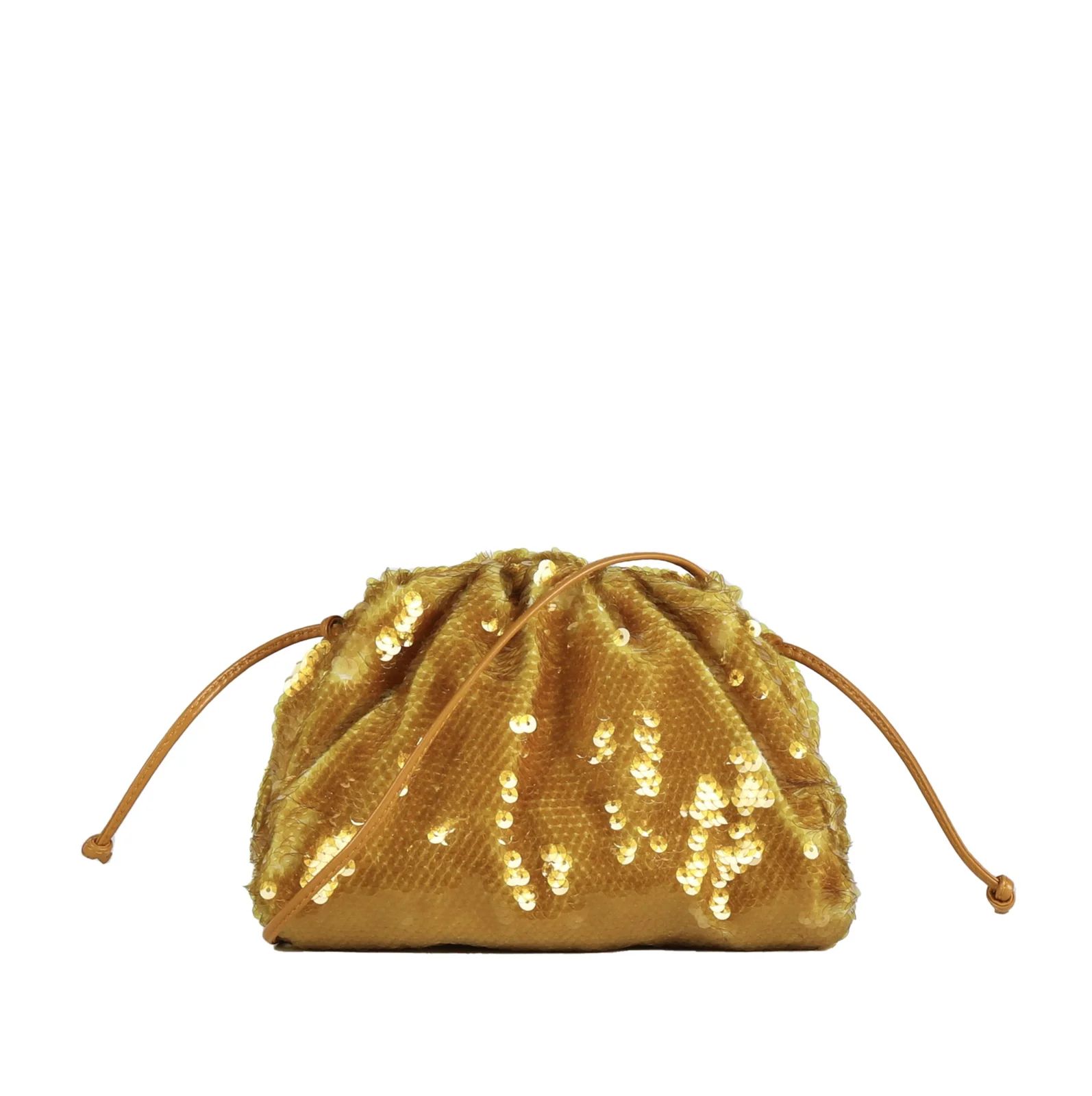 Bottega Veneta Sequin-Embellished Ruched Crossbody Bag | Cettire Global