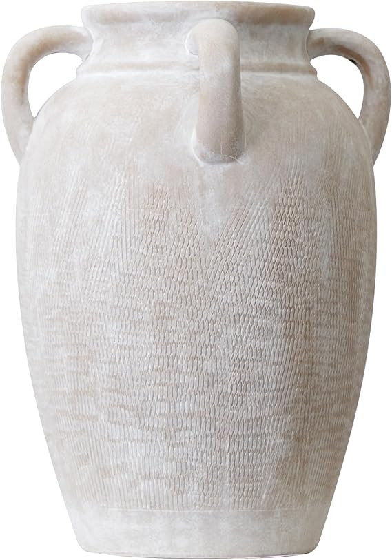 SEDLAV-Serenity Collection: Exquisite 12" White Washed Textured Ceramic Vase | Amazon (US)