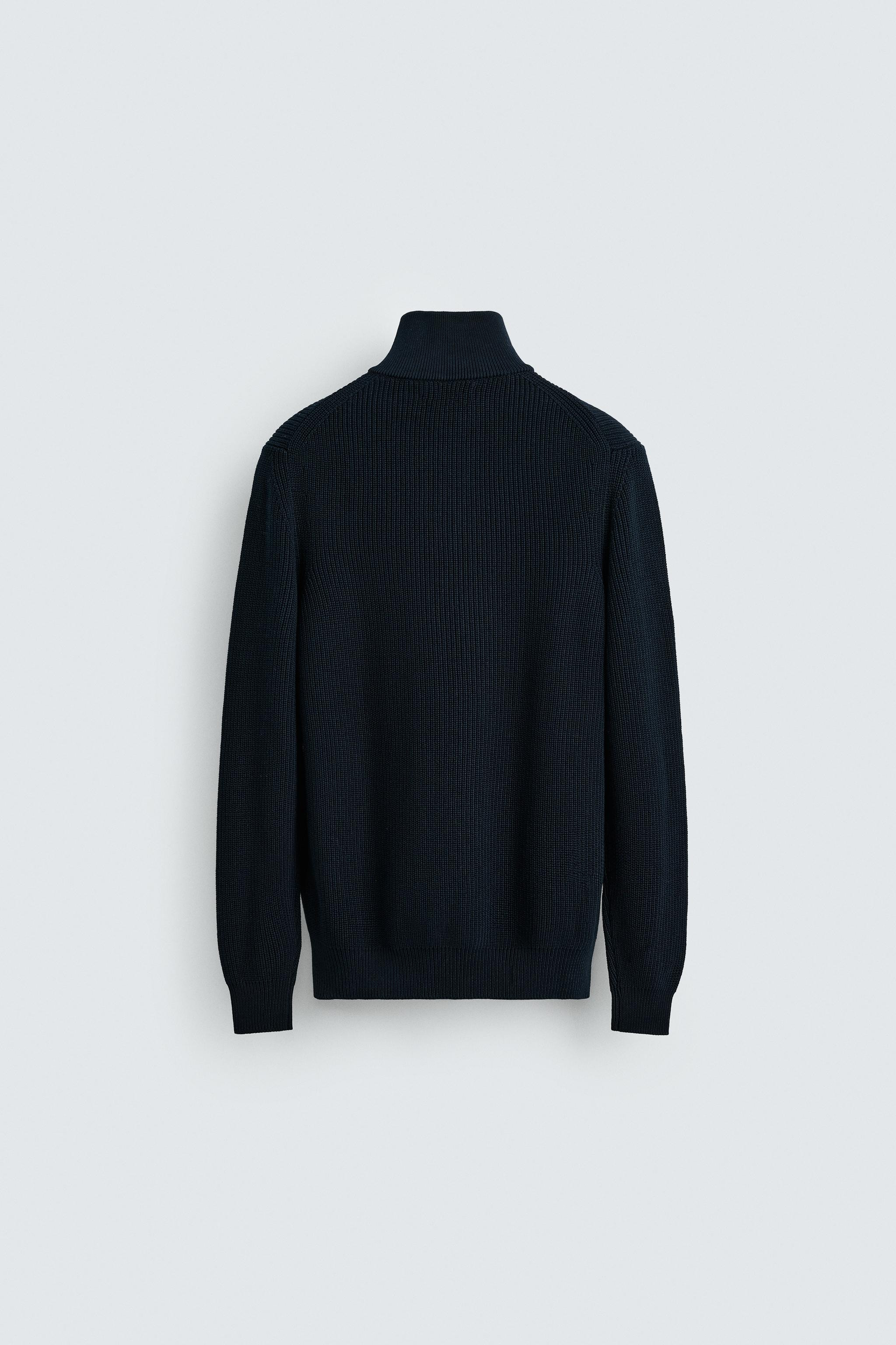 ZIPPERED PURL KNIT SWEATER | Zara US