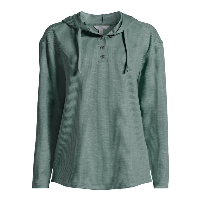 Time and Tru Women's Ribbed Tunic Hoodie, Sizes XS-XXXL | Walmart (US)