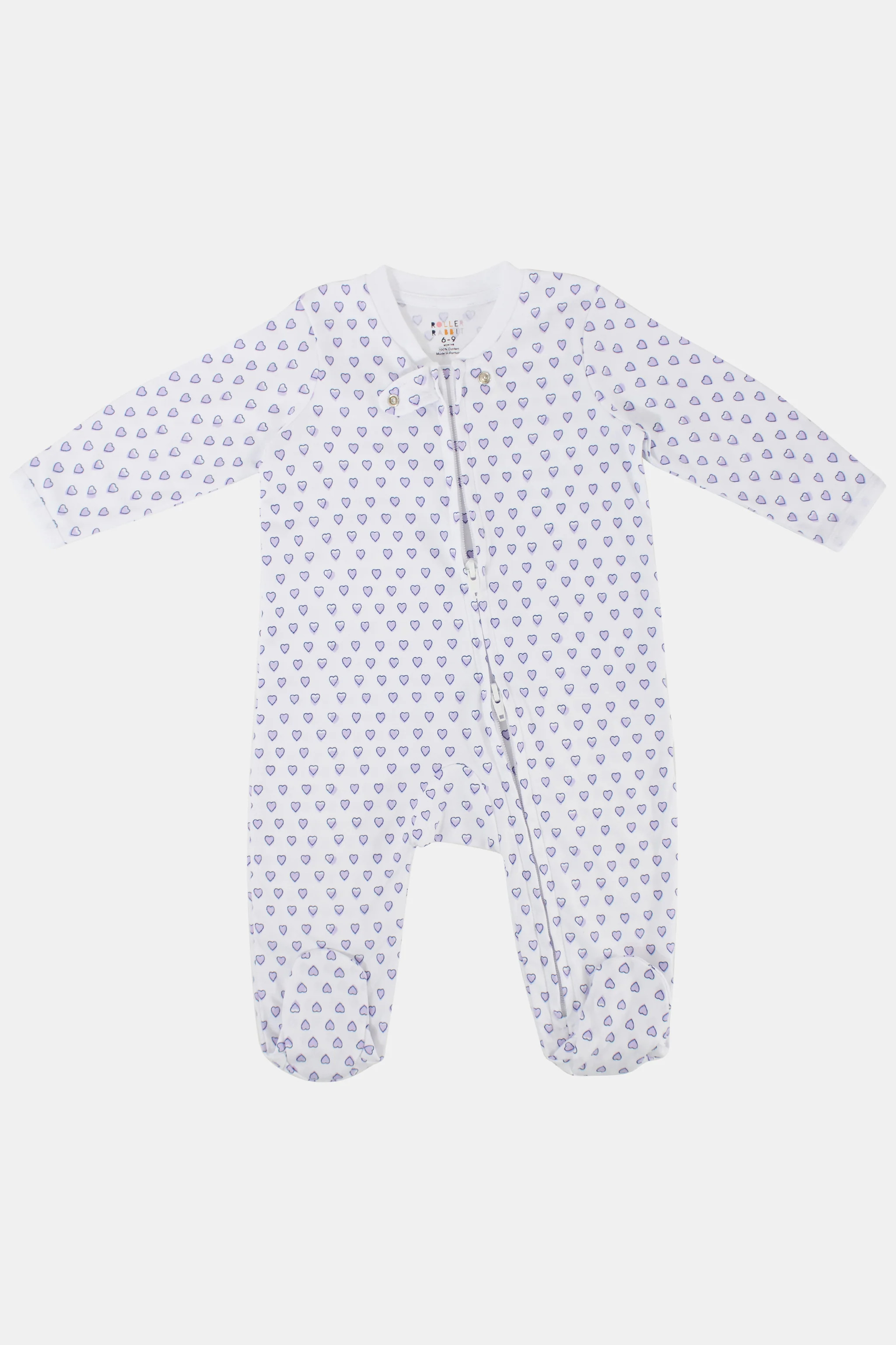 Infant Hearts Zipper Footie | Roller Rabbit | Roller Rabbit