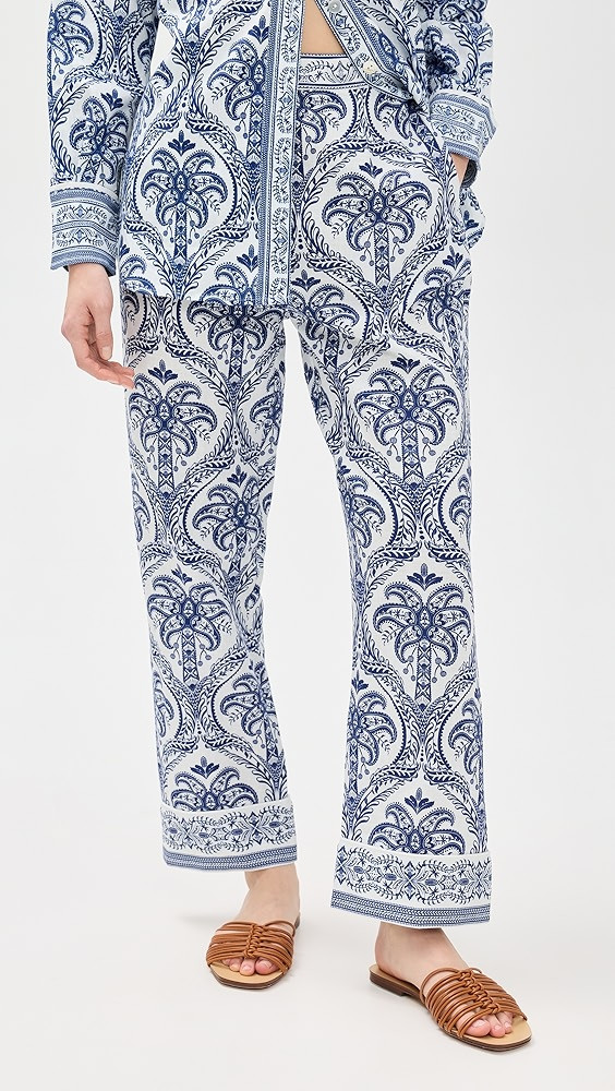 FARM Rio Blue Tropical Cameo Off-White Pajama Pants | Shopbop | Shopbop