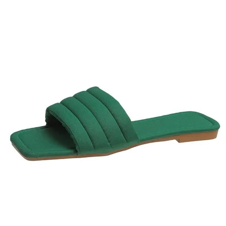symoid Womens Slides on Clearance- Summer New Casual Comfort Open Toe Green Sandals for Ladies Size  | Walmart (US)