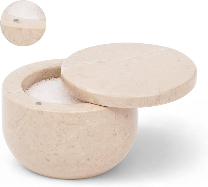 Marble Magnetic Salt Cellar with Lid 3" Verona Salt Container for Kitchen Countertop, Handmade St... | Amazon (CA)