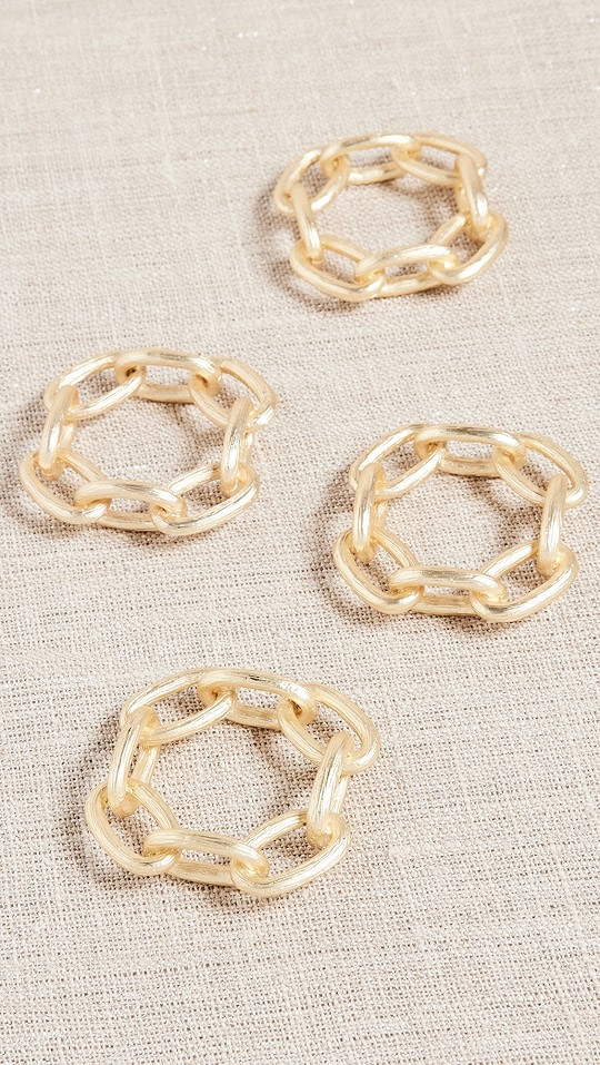 Kim Seybert Chain Link Napkin Ring Set | SHOPBOP | Shopbop