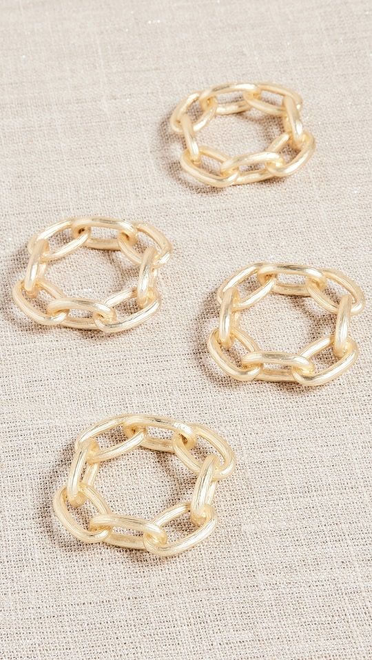 Kim Seybert Chain Link Napkin Ring Set | SHOPBOP | Shopbop
