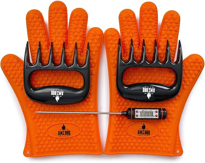AMZ BBQ CLUB - Meat Claws Bbq Grill Accessories Set - 2 Silicone Gloves, Claws For Pulled Pork, B... | Amazon (US)